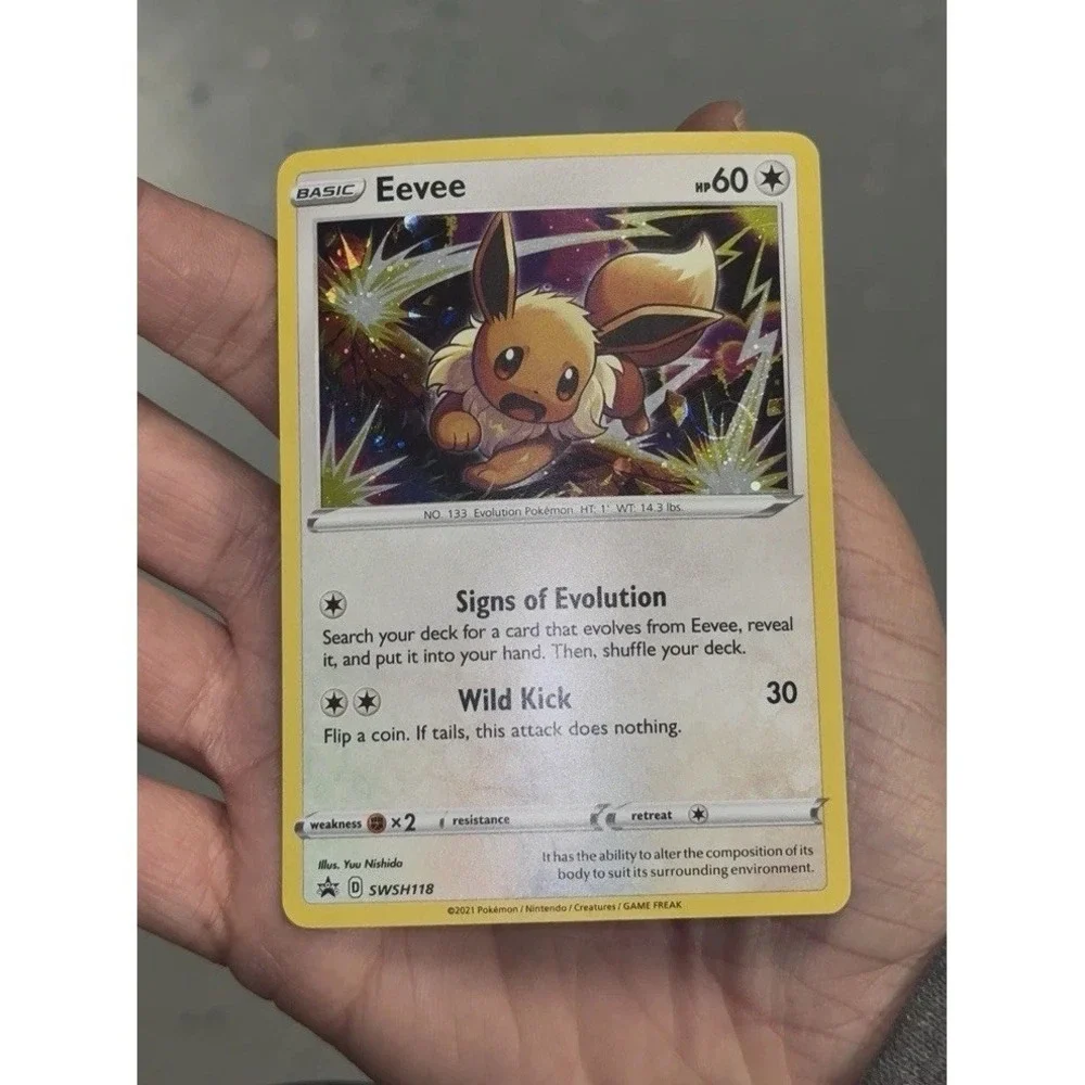 Pokémon Card Eevee SWSH118 HD SWIRL 🌀 MEW FART SWIRL Moderately played see pics